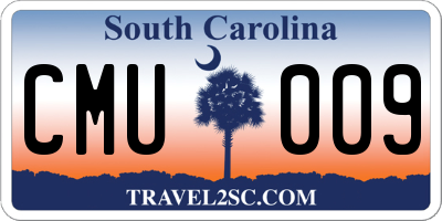 SC license plate CMU009