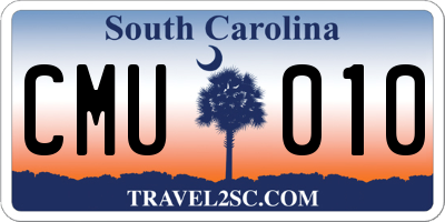 SC license plate CMU010