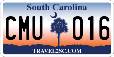 SC license plate CMU016