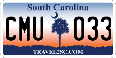 SC license plate CMU033