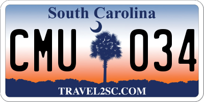 SC license plate CMU034