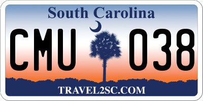 SC license plate CMU038