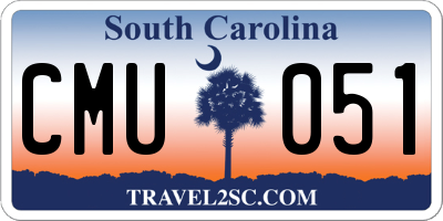 SC license plate CMU051