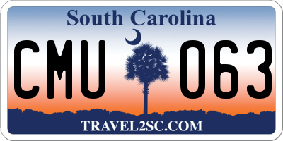 SC license plate CMU063