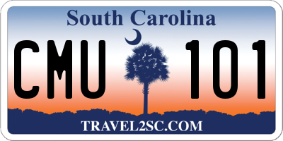 SC license plate CMU101
