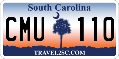 SC license plate CMU110