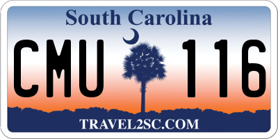 SC license plate CMU116