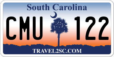 SC license plate CMU122