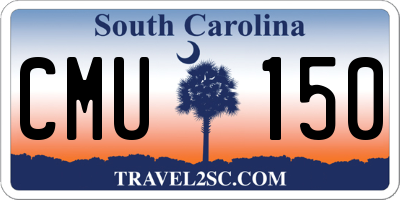 SC license plate CMU150