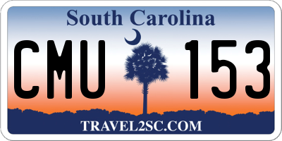 SC license plate CMU153