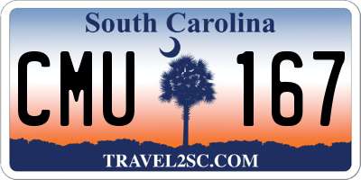 SC license plate CMU167