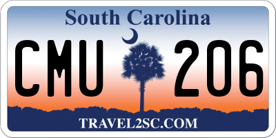 SC license plate CMU206
