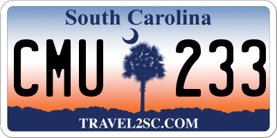 SC license plate CMU233