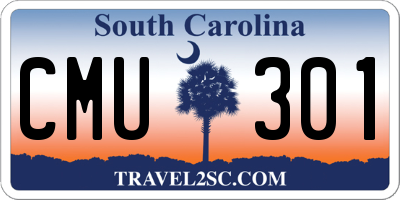 SC license plate CMU301