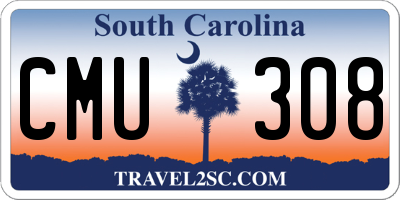 SC license plate CMU308