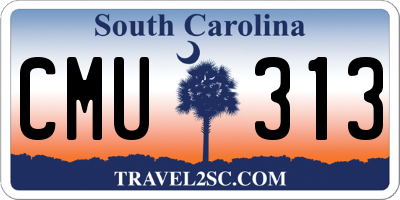 SC license plate CMU313