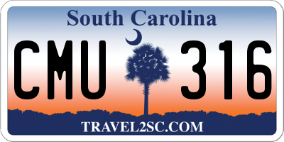 SC license plate CMU316