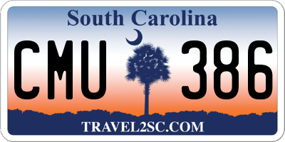 SC license plate CMU386