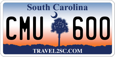 SC license plate CMU600