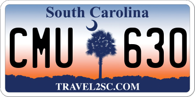 SC license plate CMU630