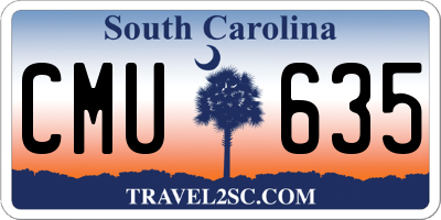 SC license plate CMU635