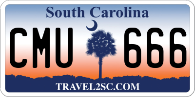 SC license plate CMU666