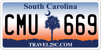 SC license plate CMU669