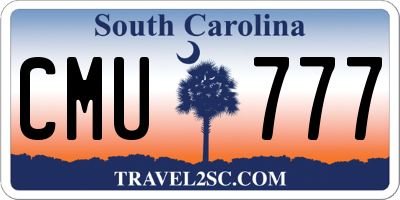 SC license plate CMU777