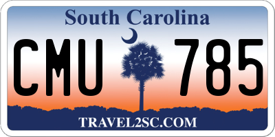 SC license plate CMU785