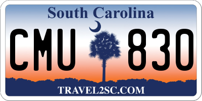 SC license plate CMU830