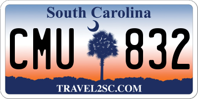 SC license plate CMU832