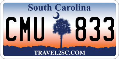 SC license plate CMU833