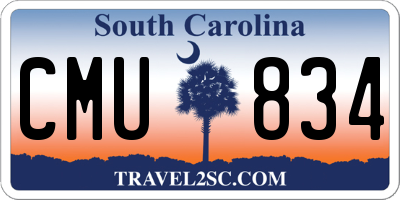 SC license plate CMU834