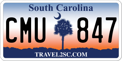 SC license plate CMU847