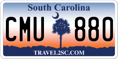 SC license plate CMU880