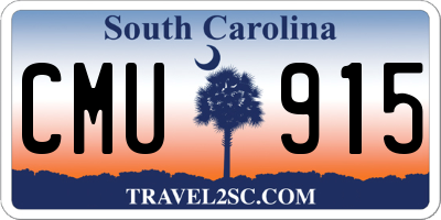 SC license plate CMU915