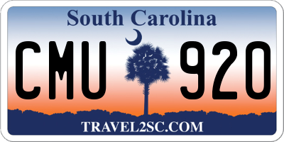 SC license plate CMU920