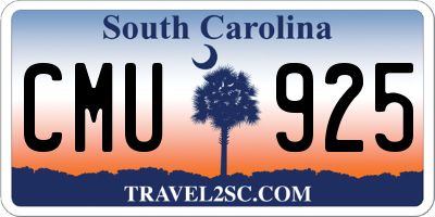SC license plate CMU925
