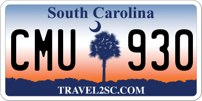 SC license plate CMU930
