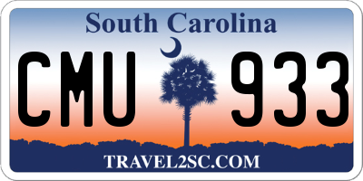 SC license plate CMU933