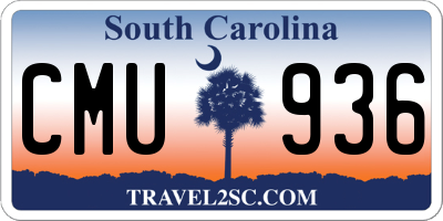 SC license plate CMU936