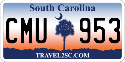 SC license plate CMU953