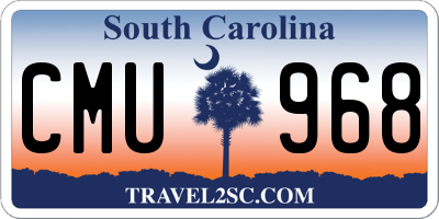 SC license plate CMU968