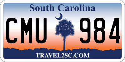 SC license plate CMU984