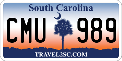 SC license plate CMU989