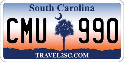 SC license plate CMU990