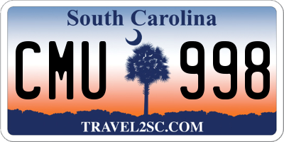 SC license plate CMU998