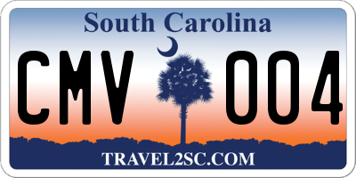 SC license plate CMV004