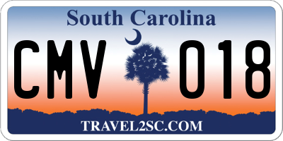SC license plate CMV018