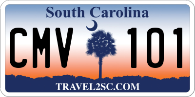 SC license plate CMV101